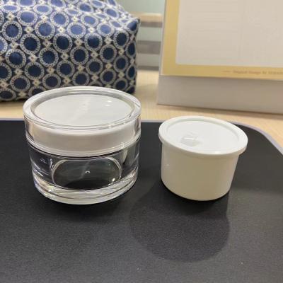 China Stocked Refillable Cosmetic Jar Set For Skin Care Refillable Acrylic Jars 5/10/15/30/50/100g Capacity for sale