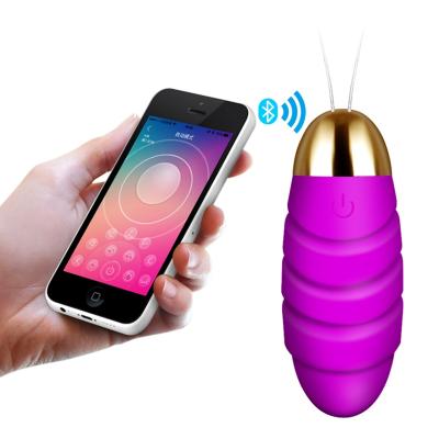 China Smart Wireless Jumping Vibrating Love Eggs Bluetooth APP Female Masturbation Toys Adult Female Masturbation Eggs for sale