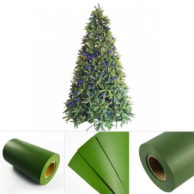 China OCAN 700x0.1mm PVC Waterproof Plastic Roll For Christmas Tree Green Leaves for sale