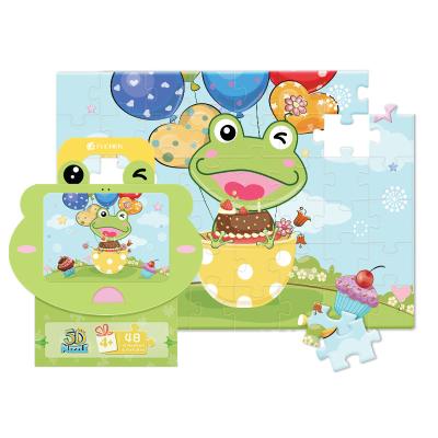 China Toy Custom 5D 48 Pcs Mini Kids Puzzle Educational Animal Jigsaw Puzzle Educational Printing Services for sale