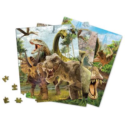 China Cartoon Toy Hot Selling Customized Kids Toy Floor Puzzle 3d Early Learning Dinosaur Lenticular Brain Teaser for sale