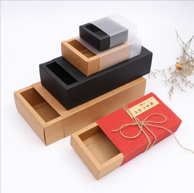 China Recyclable Paper Packaging Box Custom Drawer Box Custom Transparent Frosted Folding Napkin Wrapped Gift Box for sale