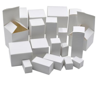 China Recycled white paper card general purpose white paper materials low folding packaging box rectangular square buckle box for sale