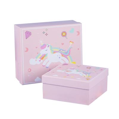 China Handmade Unicorn Gift Box Valentine's Day Gift Box Necklace Lipstick Perfume Rose Paper Box for sale