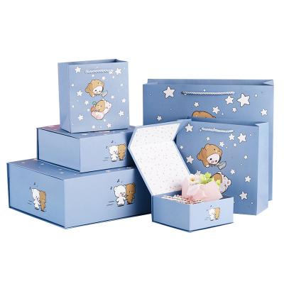 China Cartoon Wind Lovely Creative Children's Handmade Birthday Gift Packaging Box Custom Flip Gift Box for sale