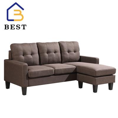 China New Style Modern Design 3 Seater Sofa Funiture 3 Seater Brown Fabric Couch Living Room Home Modern Sofa for sale