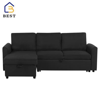 China Foldable Hot Sale Nordic Simple Modern Black Cloth Small Living Room Corner Sofa for sale