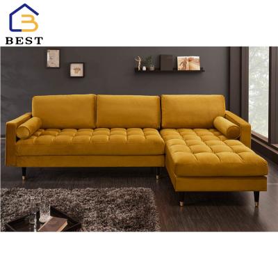 China Adjustable Corner Sofa Fabric Living Room L Corner Sofa Bed Velvet (Size) Shape Sofa for sale