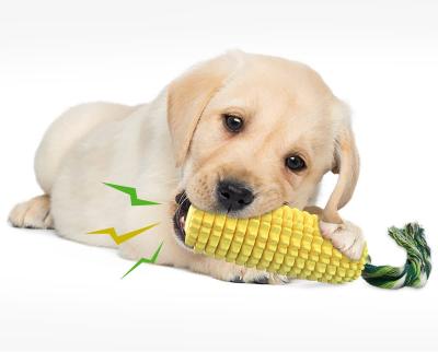 China Amazon Hot Selling Toy Interactive Puppy Chew Toy Personalized Bite-Resistant Teeth Corn Shape Dog Chew Clean Dog Toys for sale