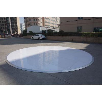 China Outdoor Wrapping Plywood Portable White Wedding Dance Floor Case Platform Modern Round Party Frame Gold Silver Black Seamless Edge GUA for sale