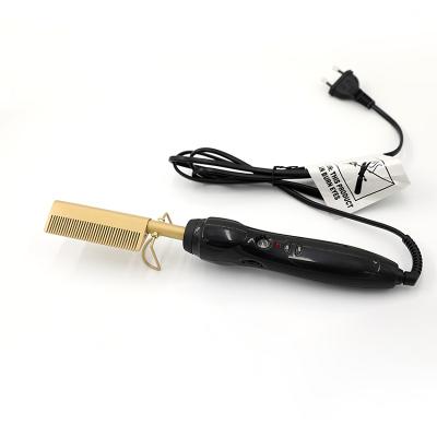 China Message Home Electric Comb Hair Dry And Wet Hair Use Curling Iron High Heat Straightener Pressing Hot Comb for sale