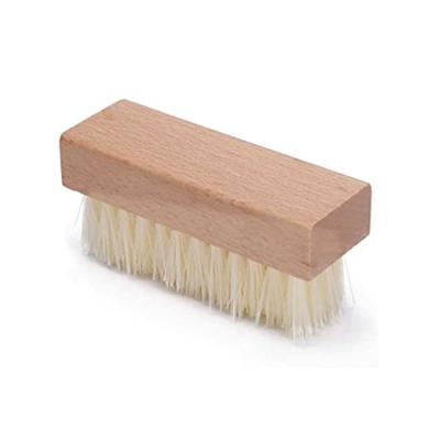 China Top Grade Nail Brush Laser Engraving Natural Bristle Manicure Brush Wooden Hand Nail Scrub Brush For Toes for sale