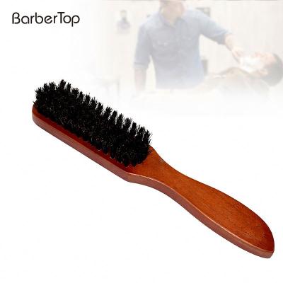 China Beauty Salon Face Shaving Brush Barber Shop Equipment Portable Shaving Brush Wooden Handle for sale