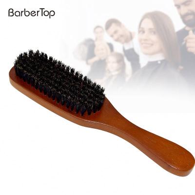 China Beauty Salon Men's Beard Brush Long Handle Portable Hog Temple Brush Solid Wood Beauty Cleaning Tool for sale