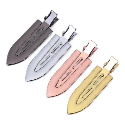 China Home Popular Hair Clip Accessories Plated Leaf Seamless Clip Blow Hairdressing Hair Tool Cosmetic Hair Clip for sale