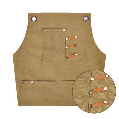 China Water Resistant Barber Cover Apron Canvas Outdoor Vintage Salon Canvas Cooking BBQ Apron Hairdressing Cape for sale