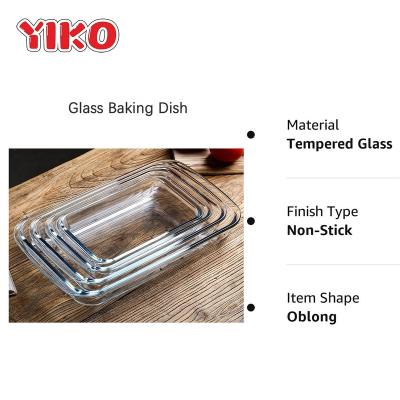 China Microwavable Glass Baking Dish for the Oven, (Single Serve) Glass Casserole for Cooking Rectangular Baking Dish Casserole Dish Pan Glass Bakeware for sale