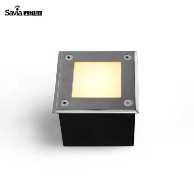 China LANDSCAPE Savia Outdoor Square Led IP67 3W Wall Washer Lamp Stainless Steel Underground Light Waterproof Inground Recessed Garden Lawn for sale