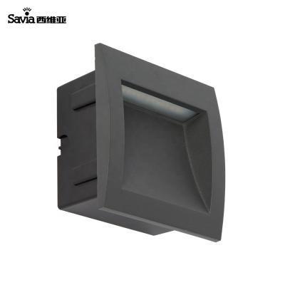 China Savia IP65 LED 1W Modern Waterproof Aluminum Square Recessed Step Wall Light Stair Light For Outdoor Garden for sale