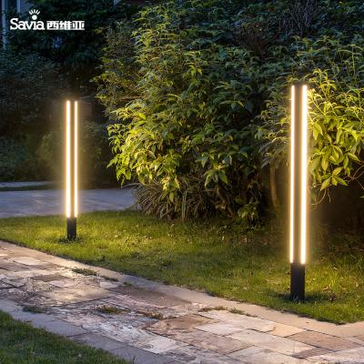 China Garden Savia 9W Led Outdoor Modern Short Aluminum Lawn Track Backyard Bollard Light IP54 Decorative Garden Post Lamp for sale