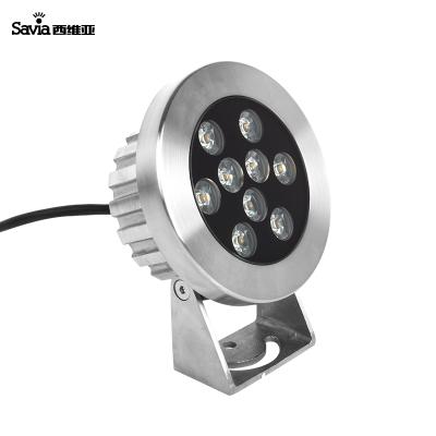 China Adjustable Water Lamp Fountain Spot Light AC12V 9*1W 841lm 304Stainless IP68 LED Garden Savia Outdoor Light Steel Pool Light for sale