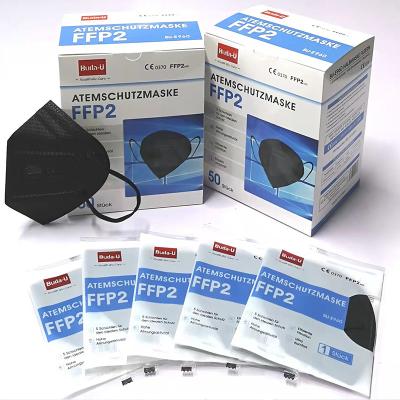 Cina Semimaschera nera di filtraggio FFP2, maschera non tessuta del respiratore, totale 5 strati con allineare bianco di strato, CE 0370 & FDA in vendita