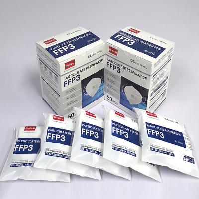 China Mascarilla de EN149 FFP3, mascarilla protectora respirable FFP3 con el gancho elástico, sin la válvula, color blanco en venta