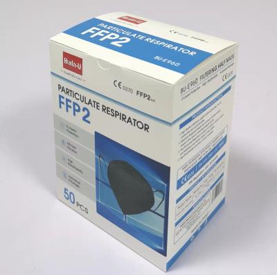 Cina Maschera di protezione protettiva FFP2 con CE 0370, maschera di polvere FFP2 con la buona scatola di imballaggio, colore nero, 50pcs/scatola in vendita