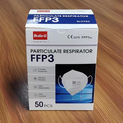 China White FFP3 Face Mask Particulate Respirator Mask No Valve , Breathable , Soft And Comfortable Earloops for sale