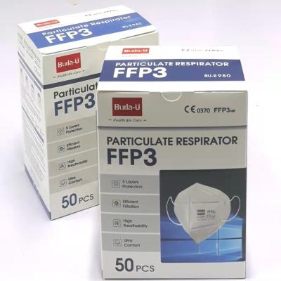 China FFP3 NR Respirator Mask With CE 0370 Certification , 5 Layers FFP3 Dust Masks , 99% Filtration Efficiency for sale