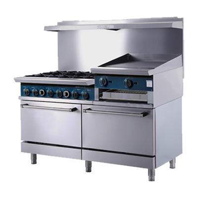 China Gas Cooktops Commercial Freestanding Stainless Steel Cooking Gas Range And Griddle with Oven for sale