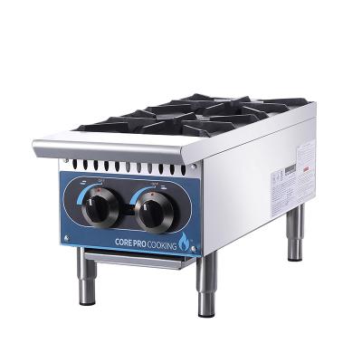 China Adjustable stainless steel non-skid feet Commercial Stainless Steel Cast Iron Gas Stove high Quality gas stove 2 burners for Sale for sale