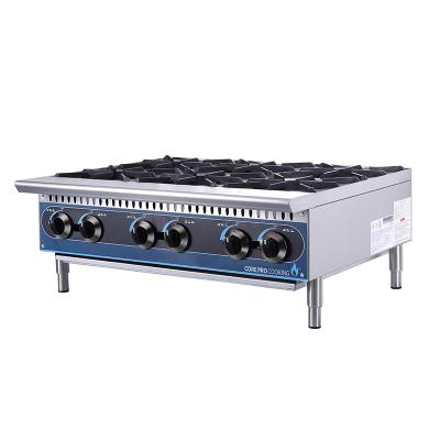 China Adjustable stainless steel non-skid feet Commercial Cooking range restaurant cooker stainless steel 6 burner hot plates for sale