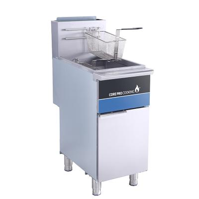 China Restaurant Commercial Chips Frying Machine Deep Gas Fryer for Industry use with Stainless Steel Tanks for sale