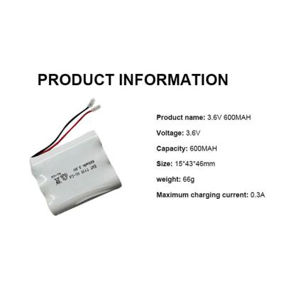 China Oplaadbare nikkel-cadmiumbatterie 800mAh 3.6v 600mah Nicd-batterij Te koop