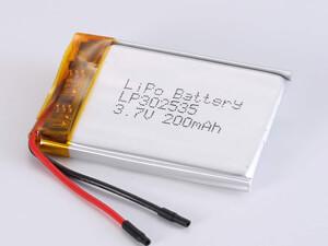 China Prismatic Lithium Polymer Battery 3.7V 200MAH with 4.2V Charge Voltage for sale