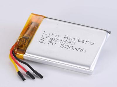 China Lithium Polymer Battery 3.7V 300MAH with Open Voltage 3.7-3.75V for sale