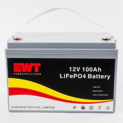 China Rechargeable 12V 100Ah EWT Lithium Battery for Scooter Camping Golf High Capacity for sale