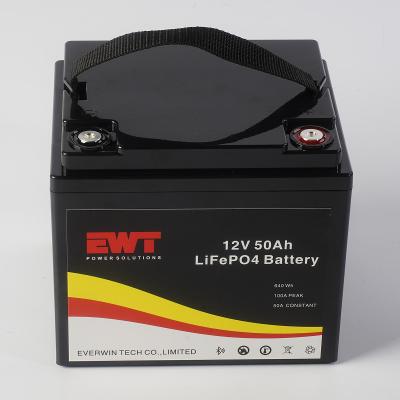 China Versatile 12V 50Ah LiFePO4 Power Type Lithium Iron Phosphate Battery Pack With BMS Rechargeable and Long-lasting for sale