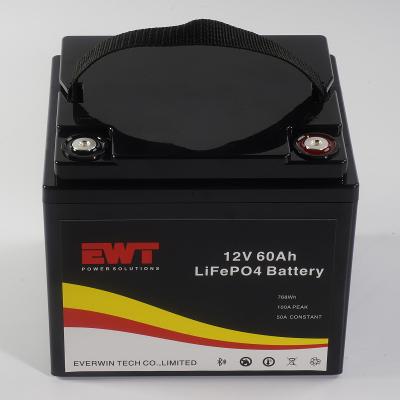 China 12V 60AH LiFePo4 Battery Storage Box Metal Case For LED Light for sale