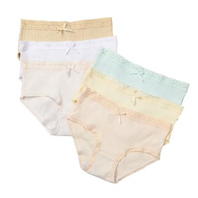 China Girls Antibacterial Slim Cotton Plus Size Briefs Midwaist Princess Bow Yarn Cotton Briefs Comfortable Tight Tolerance Japanese Panties for sale