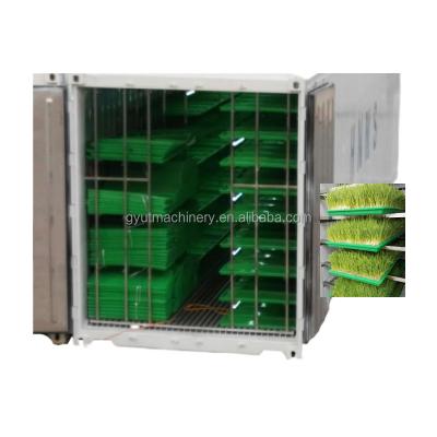 China 2400w Automatic Animal Fodder Sprout Container Hydroponic Barley Growing System with Green Trays for sale