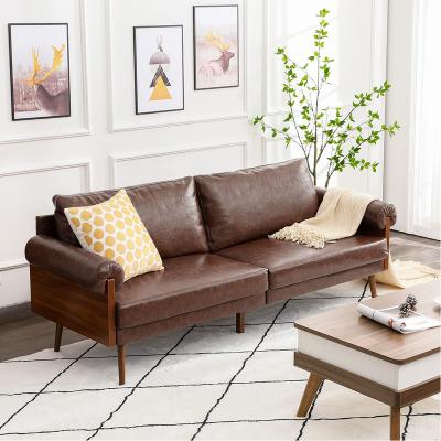 China (Other) High Standard Adjustable Modular Sectional Office Leatherette Living Room Solid Wood Sofa Furniture for sale