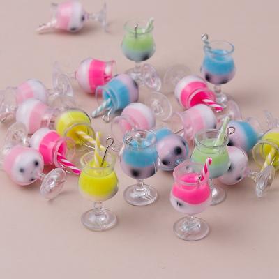 China 10pcs/bag 37*17mm Durable Cute Drinks Resin Juice Goblet Charms Ice Cream DIY Handmade Dangle Earrings Necklaces Jewelry Pendants for sale