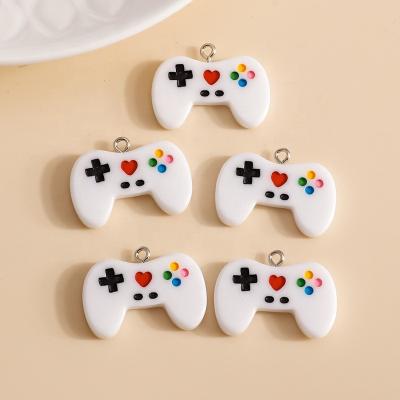 China 10pcs/bag 28*21mm Resin Enamel Game Pendants Mini Gamepad Charms Necklaces Earrings Durable Jewelry Making Accessories for sale