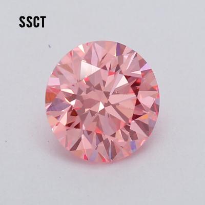 China Round Shape CVD IGI Certificate 0.9ct Pink Diamond Lab Grown Sparkling for sale