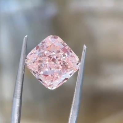 China Sparkle In Stock Jewelry Customize Diamonds Jewelry 5.08ct VS Sakura Pink Colored Fancy Cushion CVD HPHT Lab Grown Diamond for sale