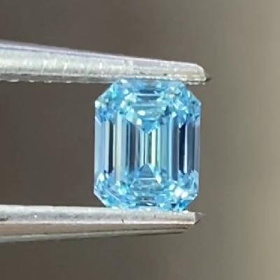 China Sparkle In Stock Jewelry Customize Wholesale Fancy Intense Greenish Blue Emerald Lab Created CVD VS2 0.54ct IGI Diamond for sale