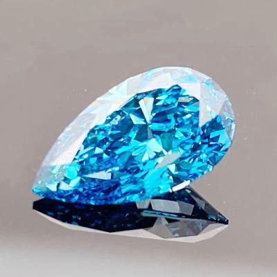 China Sparkling In Stock Jewelry Customize Lab Diamonds VS1 IGI Fancy Pear 1ct Intense Greenish Blue CVD Diamond Wholesaler for sale