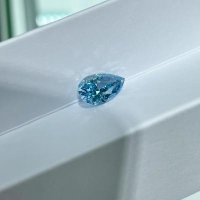 China Sparkling In Stock Customize Diamonds Jewelry VS1 IGI Fancy Intense Greenish Pear CVD 1.59ct Lab Blue Diamonds for sale